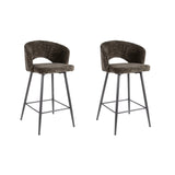 Ensemble de 2 tabourets Alba Tissee Cargo Brun 