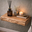 Tables de Chevet - Lot de 2 Tables de Chevet Flottantes Bois d'Acacia Freya Large - Dimehouse