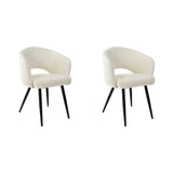 Ensemble de 2 chaises de salle à manger Cargo Bouclé Blanc 