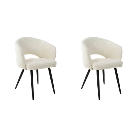 Ensemble de 2 chaises de salle à manger Cargo Bouclé Blanc 