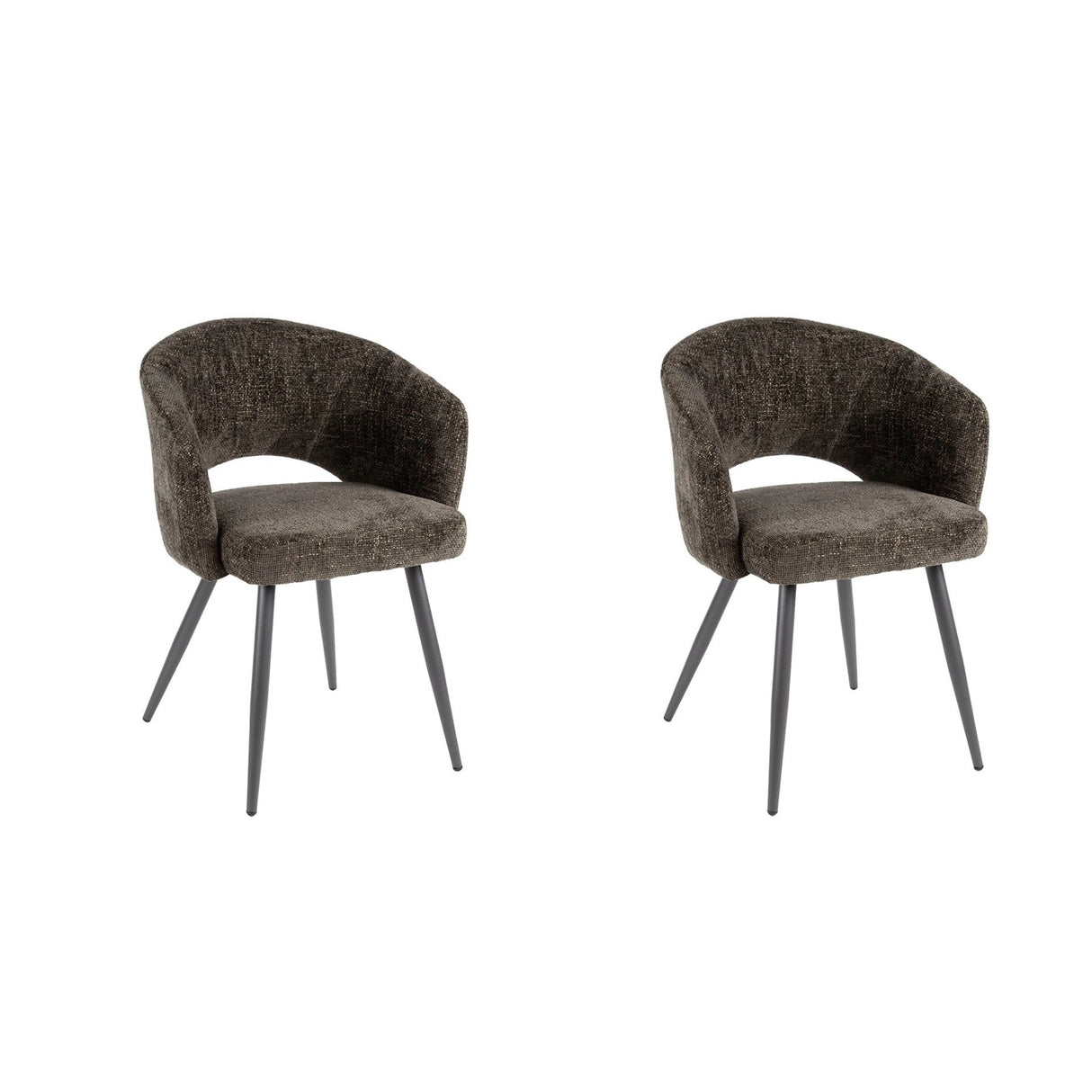 Ensemble de 2 chaises de salle à manger Cargo en tissu brun 