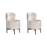 Ensemble de 2 chaises de salle à manger Dante Bouclé blanc pivotantes 