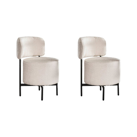 Ensemble de 2 chaises de salle à manger Dante Bouclé blanc pivotantes 