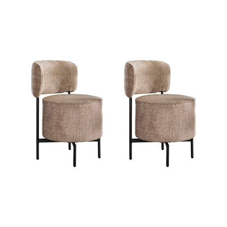 Ensemble de 2 chaises de salle à manger Dante Bouclé sable pivotantes 