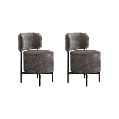 Ensemble de 2 fauteuils de salle à manger Dante bouclé gris pivotants 