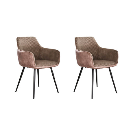 Ensemble de 2 chaises de salle à manger Rivo Rib Rock Sable 