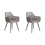 Ensemble de 2 chaises de salle à manger Rivo Rib Rock Argent 