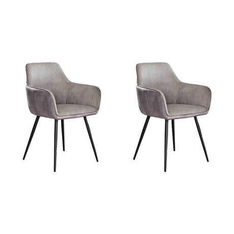 Ensemble de 2 chaises de salle à manger Rivo Rib Rock Argent 