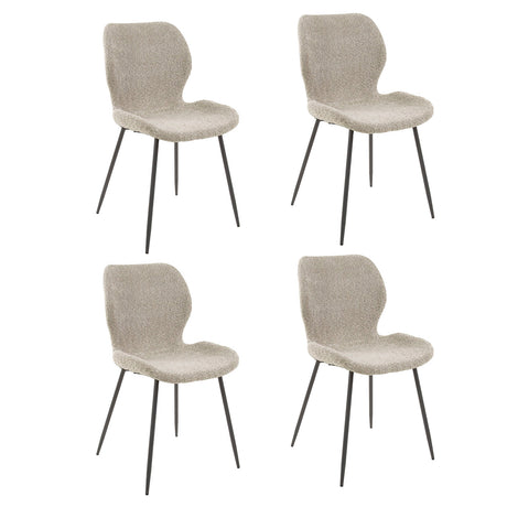 Ensemble de 4 chaises de salle à manger Argo Bouclé sable 