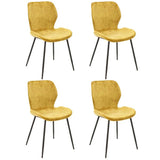 Lot de 4 chaises de salle à manger Argo Velours or 