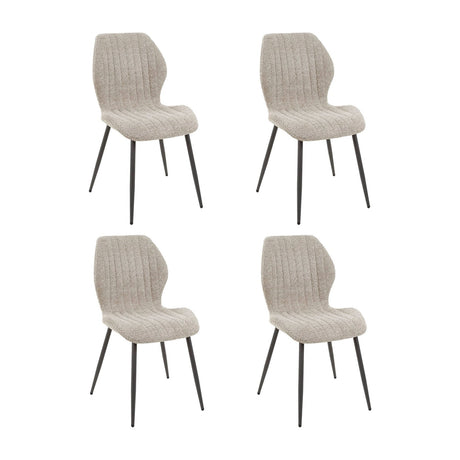 Ensemble de 4 chaises de salle à manger Luna Bouclé Sable 