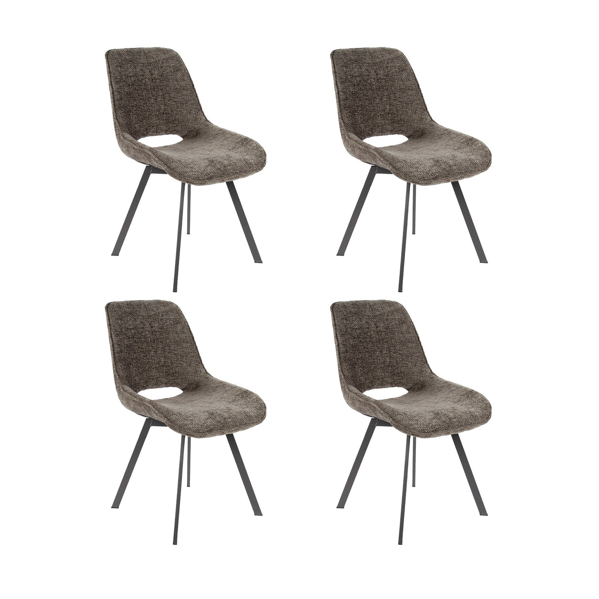 Ensemble de 4 chaises de salle à manger Riviera Rich Taupe pivotantes 