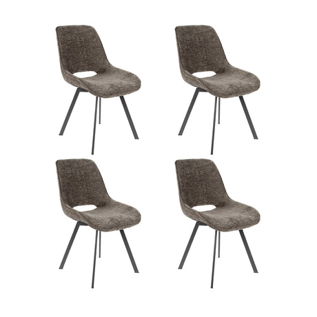 Ensemble de 4 chaises de salle à manger Riviera Rich Taupe pivotantes 