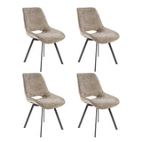Ensemble de 4 chaises de salle à manger Riviera Rich champagne pivotantes 
