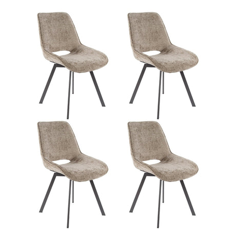 Ensemble de 4 chaises de salle à manger Riviera Rich champagne pivotantes 
