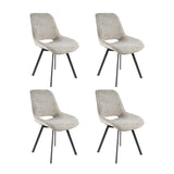 Ensemble de 4 chaises de salle à manger Riviera Rich sable pivotantes 
