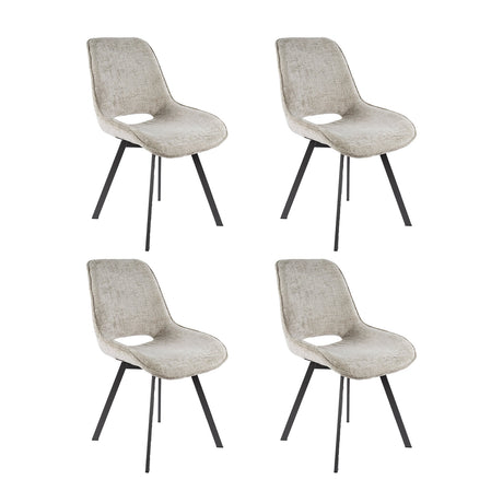 Ensemble de 4 chaises de salle à manger Riviera Rich sable pivotantes 