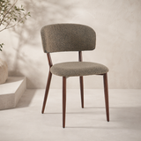 Chaise de salle à manger Japandi Yura beige - structure aspect noyer