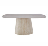 Eettafels-Sintered Stone Marmerlook Travertin beige blad Eettafel Lea 180x90 cm - Deens Ovaal-Dimehouse