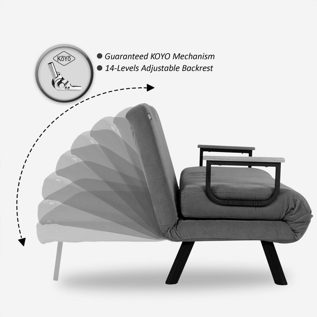 Canapé lit 2 places Sando gris foncé