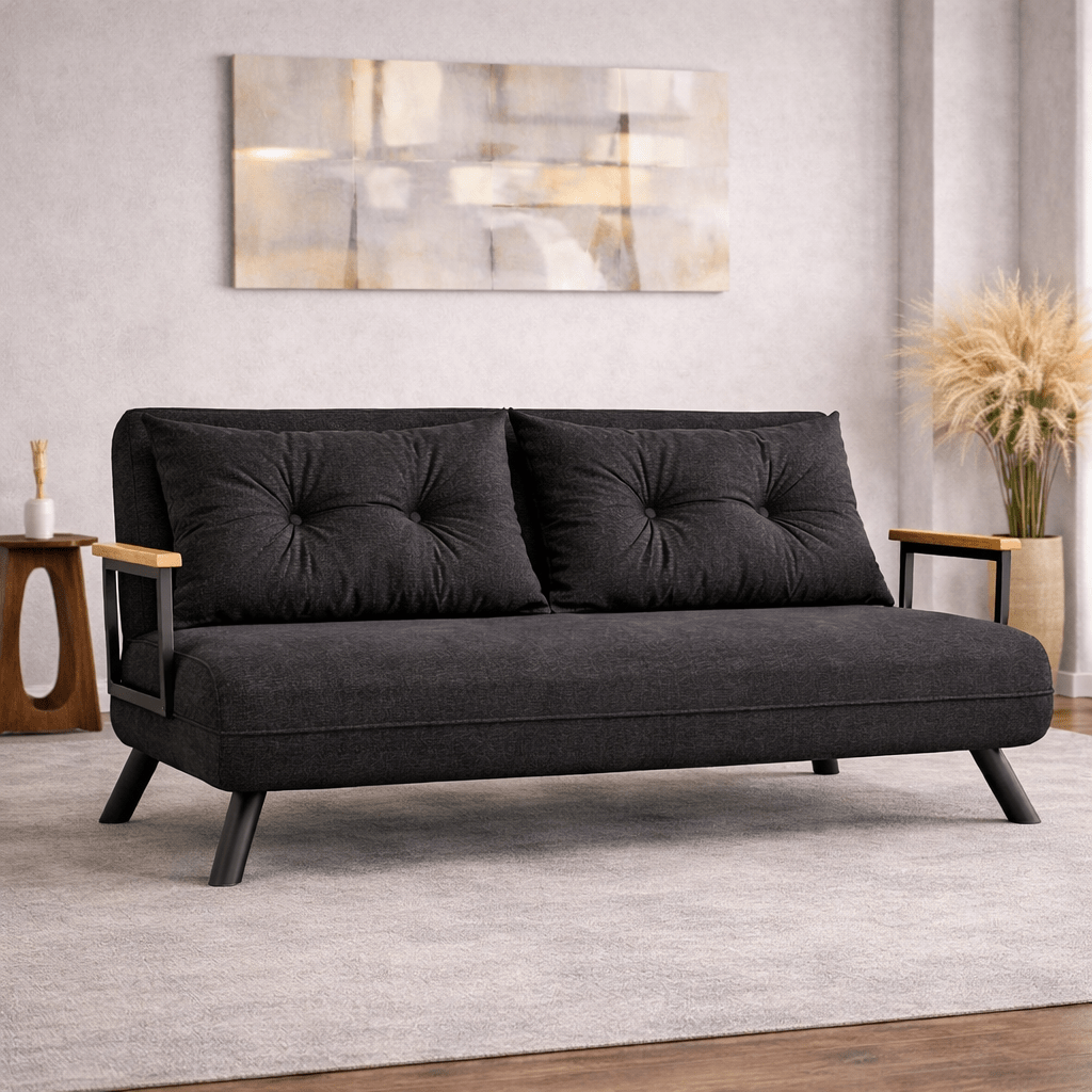 Canapé lit 2 places Sando gris foncé