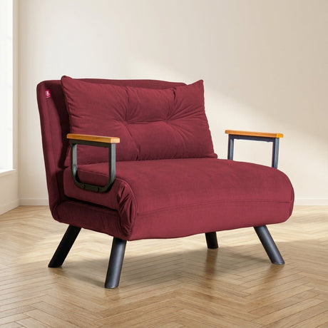 Slaapfauteuil Sando Maroon Bordeauxrood sfeerfoto in modern interieur
