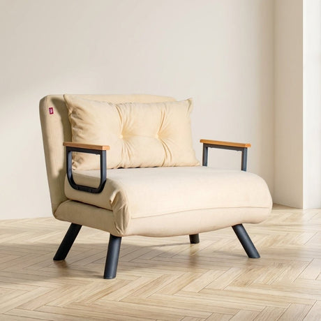 Slaapfauteuil Sando Stof Crème sfeerfoto in modern interieur