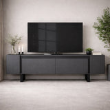 Meuble TV Anthracite Yildiz 180x50x30 - Cadre Noir