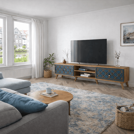 Classe de meubles télévisés Walnut Chalcecedone Mélamine 180x44x35 cm