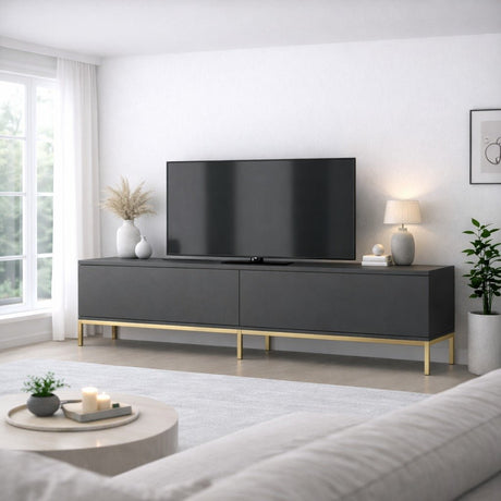 Meubles de télévision Lord Anthracite Gol Mélamine 180x47x30 cm