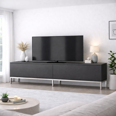 Meubles de télévision Lord Anthracite Silver Mélamine 180x47x30 cm