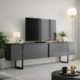 Meubles de télévision luxe anthracite noire mélamine 180x50x30 cm