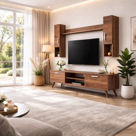 Ensemble de meubles TV Alta Walnut Melamine 180x48.6x35 cm