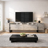 Meuble TV Travertin Yildiz 180x50x30 - Cadre Argent