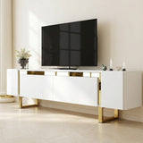 TV Meubels - TV Meubel Wit Yildiz 180x50x30 - Gouden Frame - Dimehouse