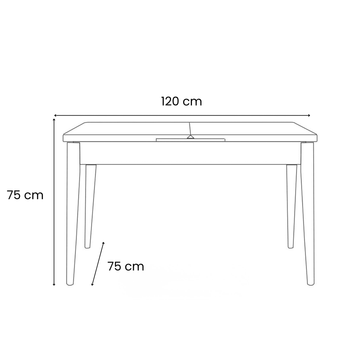 Uitschuifbare eettafel Dennen Melamine - 120 tot 155 cm - inclusief bankjes - Santo