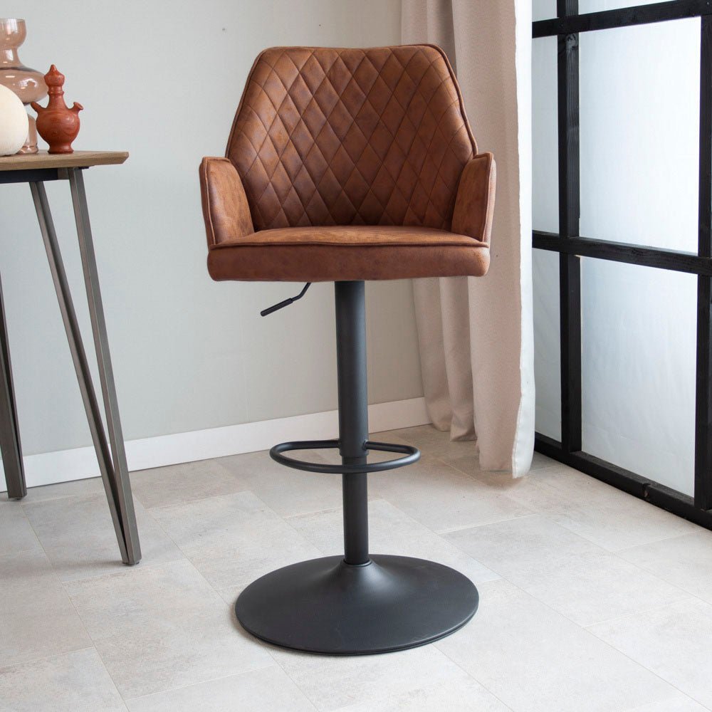 Novan Tabouret De Bar Industriel Marron