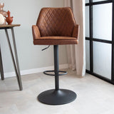 Novan Tabouret De Bar Industriel Marron