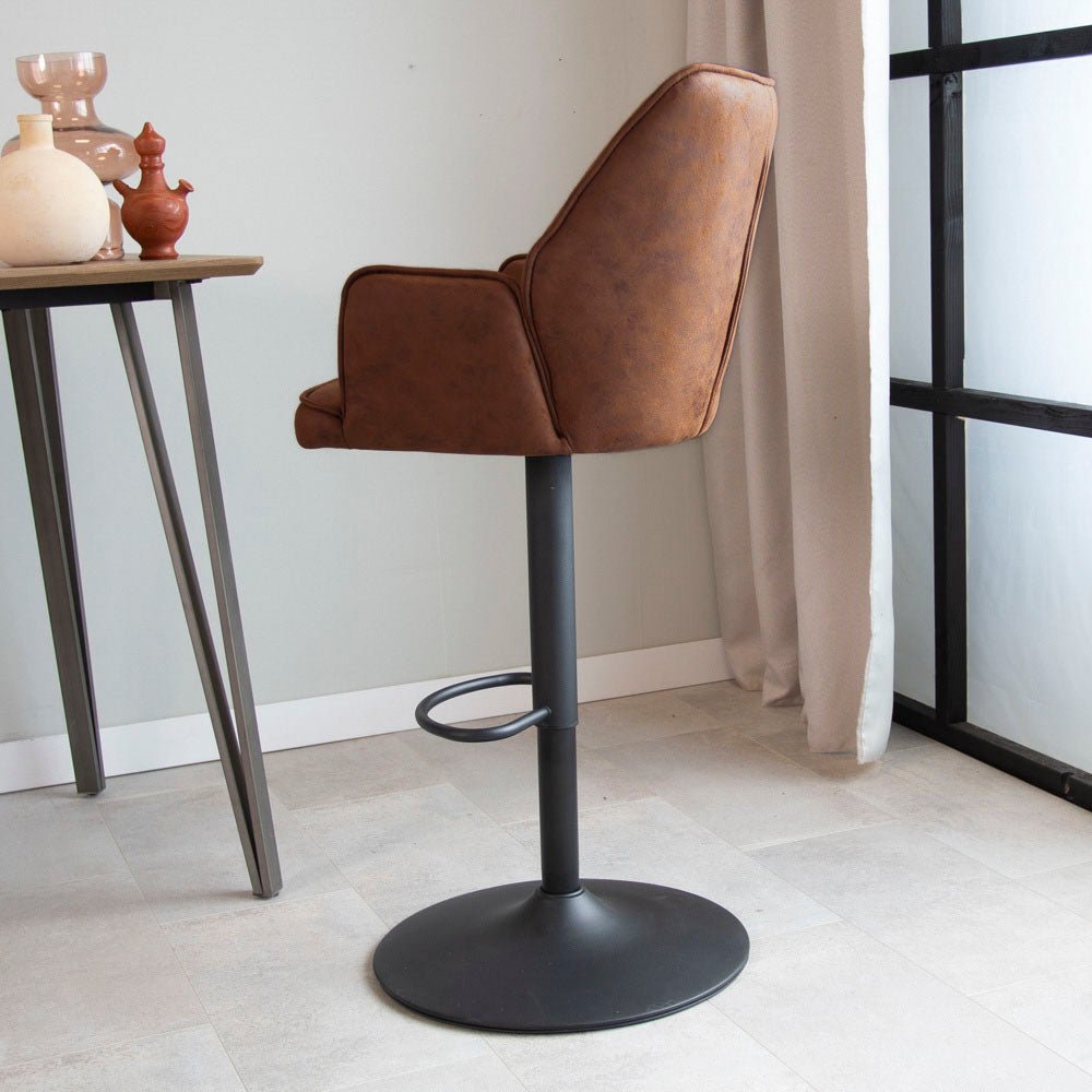 Novan Tabouret De Bar Industriel Marron