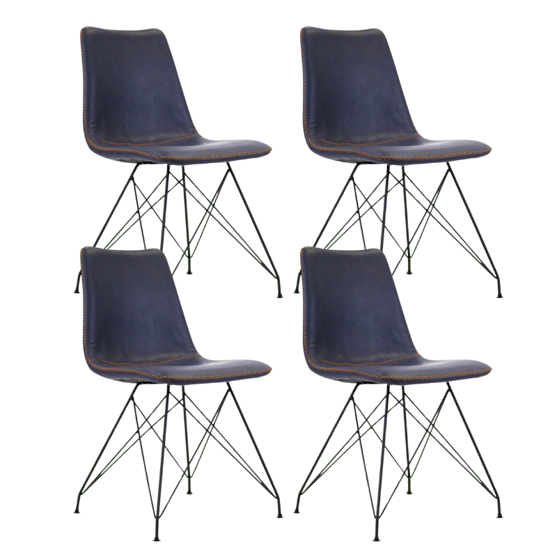 VIANO Chaise Salle À Manger Industrielle Bleu