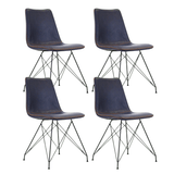 VIANO Chaise Salle À Manger Industrielle Bleu