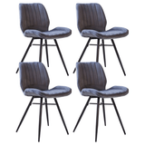Beau Chaise Salle A Manger Industrielle Anthracite Velours