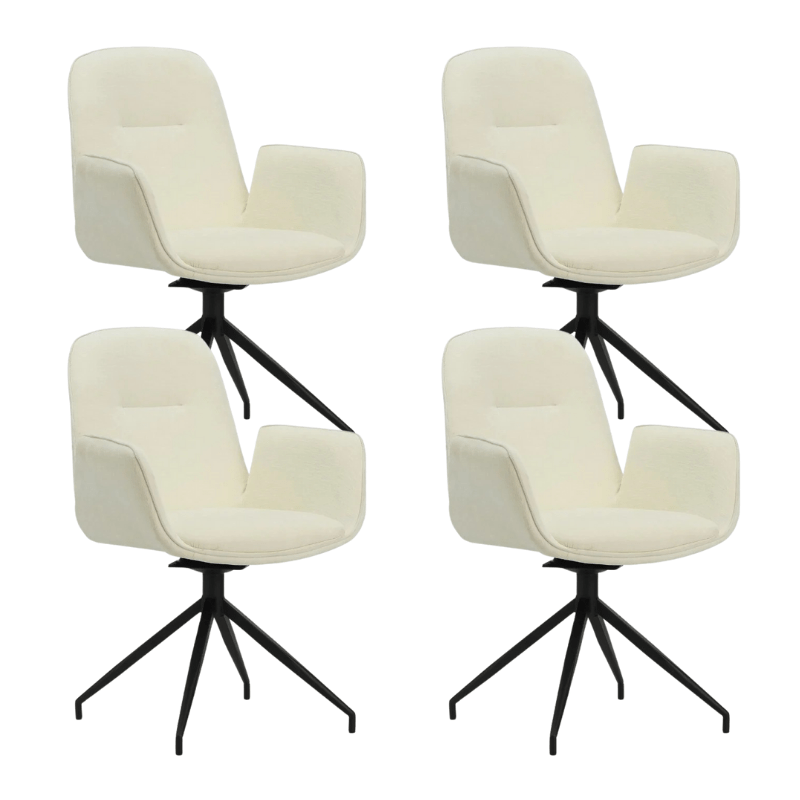 Chaise de salle à manger pivotante Nela Chenille blanc