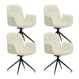Chaise de salle à manger pivotante Nela Chenille blanc