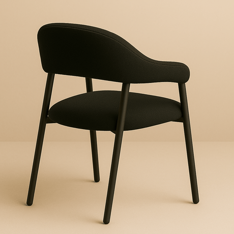 Chaise de salle à manger Set de 4 Bouclés Beige Lisa - Cadre Noir 