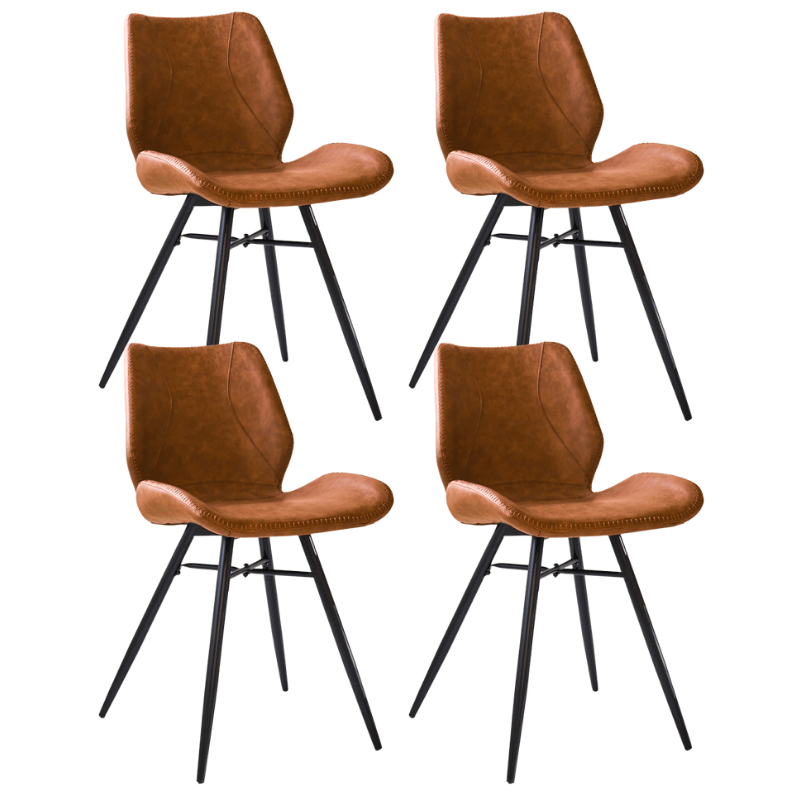 Beau Chaise Salle A Manger Industrielle Marron Clair