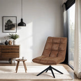 Fauteuil pivotant Yuki eco leather cognac