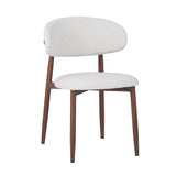 Chaise de Salle à Manger Nalo avec Pieds en Métal Couleur Noyer et Assise Couleur Ivoire