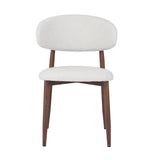 Chaise de Salle à Manger Nalo avec Pieds en Métal Couleur Noyer et Assise Couleur Ivoire