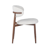 Chaise de Salle à Manger Nalo avec Pieds en Métal Couleur Noyer et Assise Couleur Ivoire